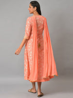 Thumbnail for AURELIA Floral Print Sequinned A-Line Pure Cotton Midi Ethnic Dress With Dupatta