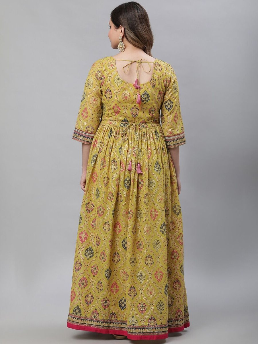 AURELIA Ethnic Motifs Printed Sequinned Maxi Ethnic Dress