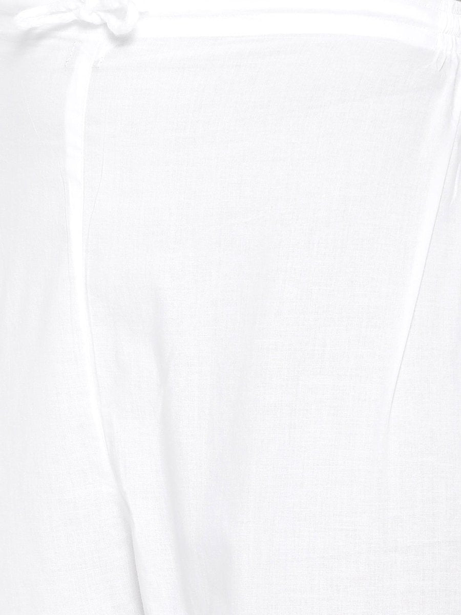 ADA Women Peach-Coloured & White Chikankari Embroidered Sustainable Handloom Kurta with Trousers - Distacart