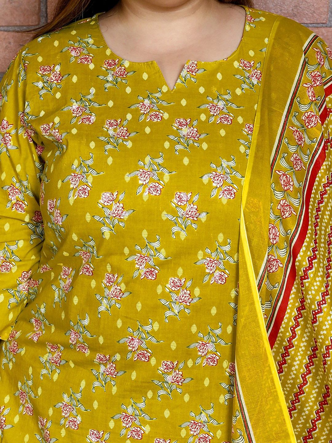 Swasti Women Printed Regular Sequinned Pure Cotton Kurta with Trousers & With Dupatta - Distacart