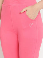 Thumbnail for TAG 7 Set Of 2 Pink & Red Solid Leggings - Distacart