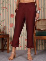 Thumbnail for Ode by House of Pataudi Floral Printed Straight Chanderi Silk Kurta with Trousers - Distacart