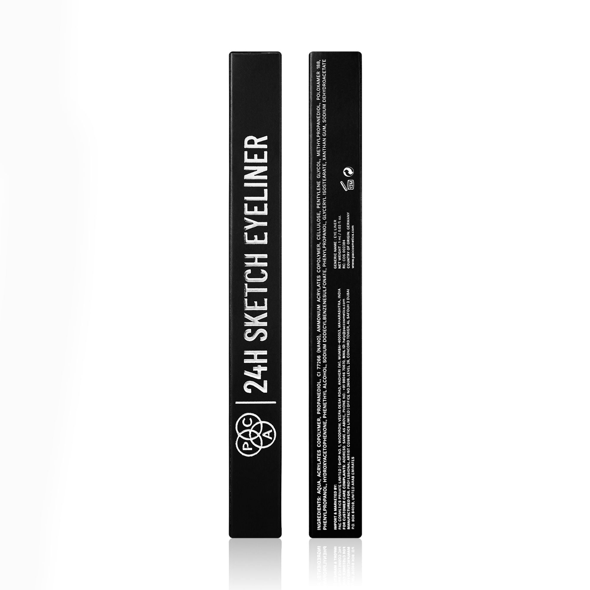 PAC Studio 24H Sketch Eyeliner - 0.2mm Precision Tip, Deep Black Matte Finish, Waterproof & Smudgeproof - Distacart