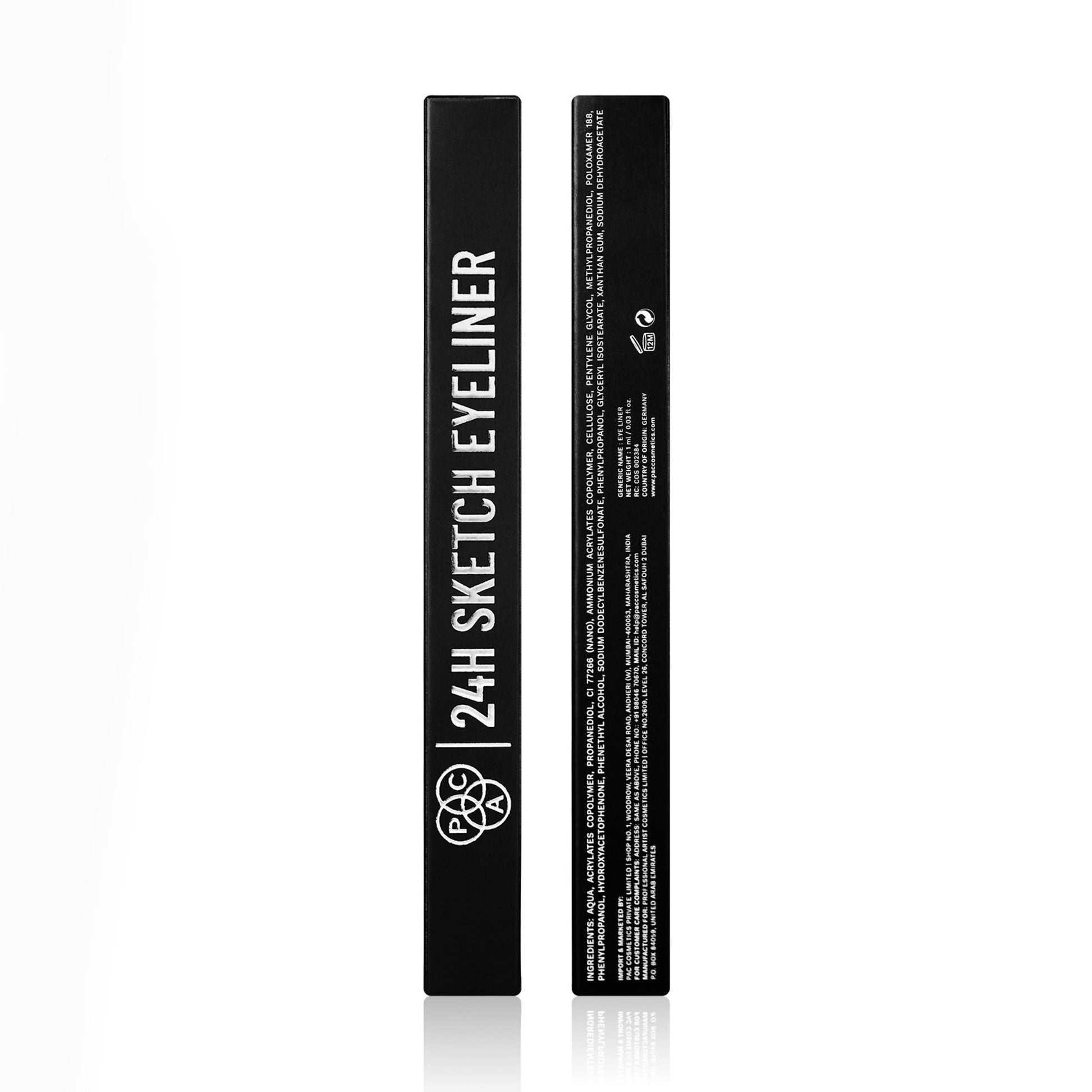 PAC Studio 24H Sketch Eyeliner - 0.2mm Precision Tip, Deep Black Matte Finish, Waterproof & Smudgeproof - Distacart