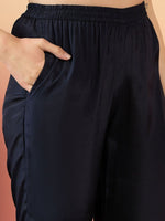 Thumbnail for Anouk Floral Embroidered Straight Zari Pure Silk Kurta with Trousers & Dupatta