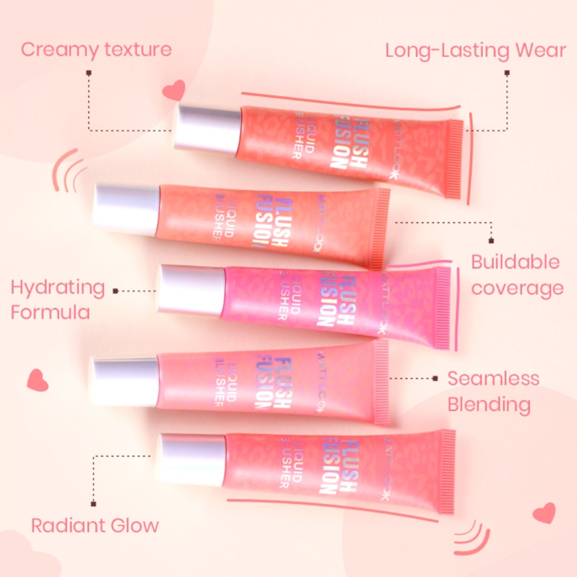 Matt Look Flush Fusion Liquid Blusher - Cherry Blossom-02