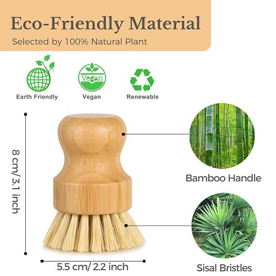 Not Available Bamboo Dish Scrub Brush for Kitchen - Dista