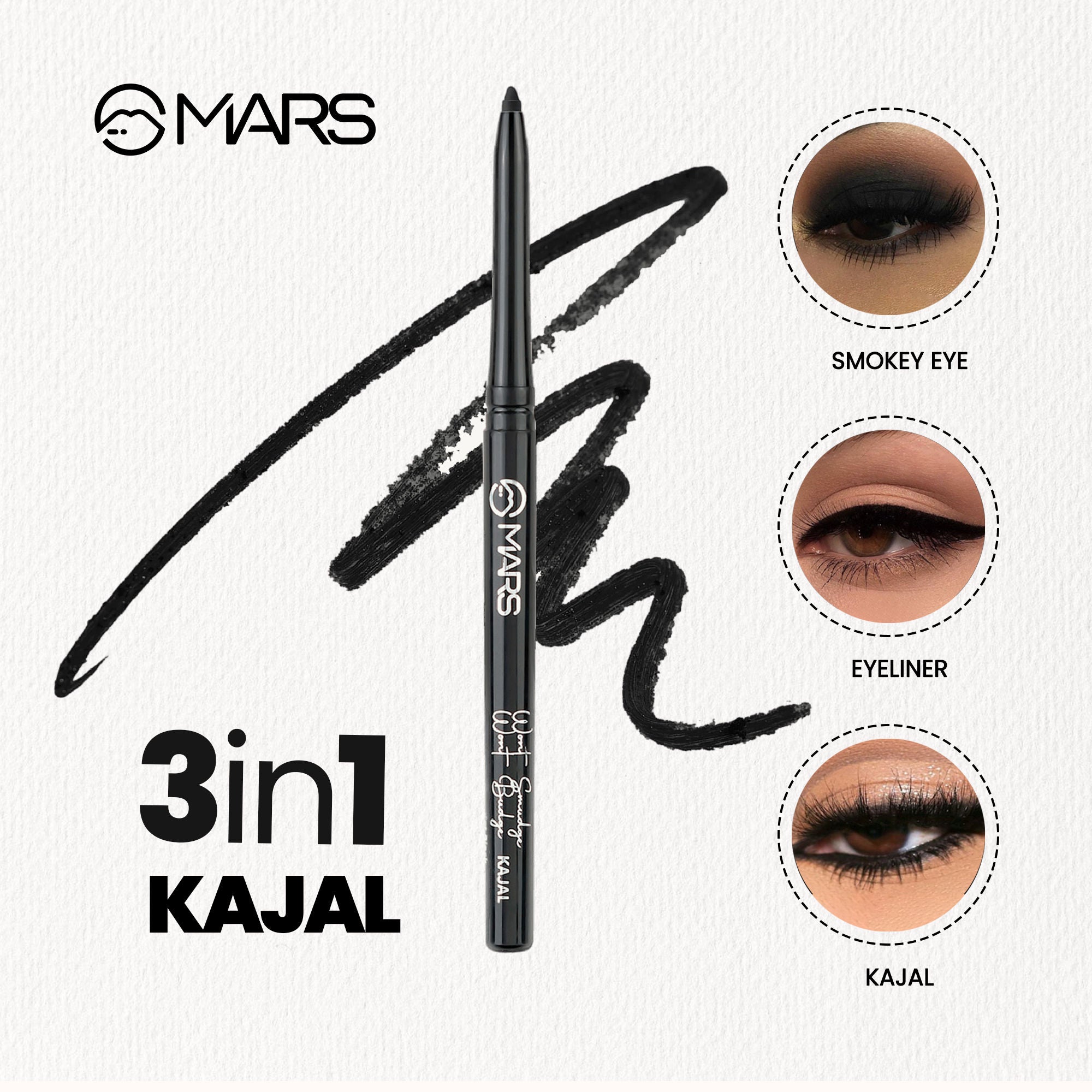 MARS Cosmetics Won't Smudge Won't Budge Kajal - Black