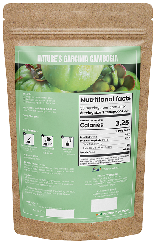 Ayura Origins Nature's Garcinia Cambogia Fix Powder - Distacart
