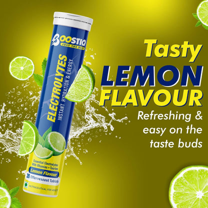 BOOSTIQ Electrolytes Effervescent Tablets - Lemon Flavour - Distacart