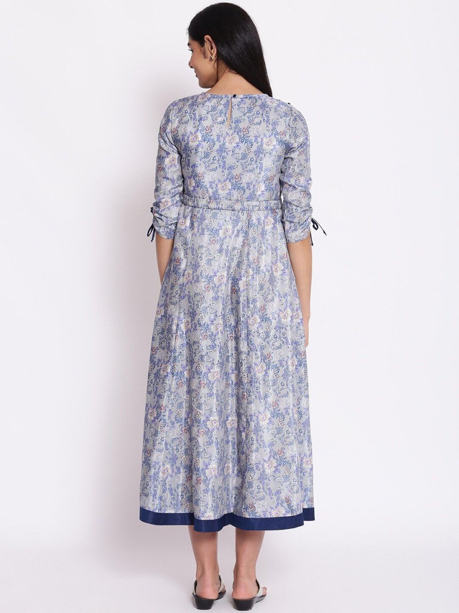 AURELIA Grey Floral Midi Dress