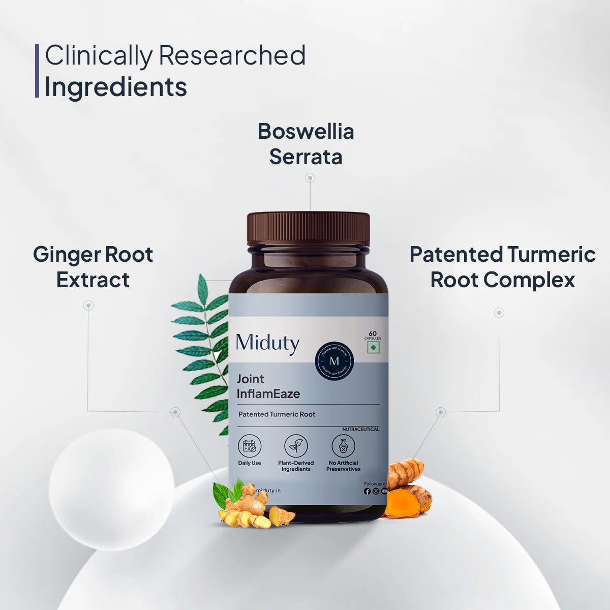 Miduty by Palak Notes Joint InflamEaze Capsules (Formerly Joint Pain Relief) - Distacart