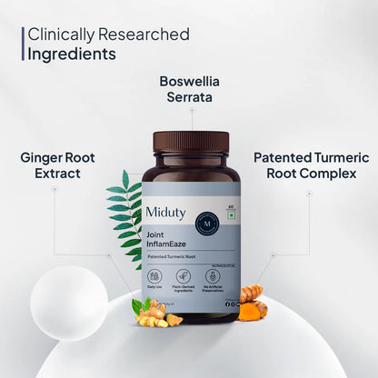 Miduty by Palak Notes Joint InflamEaze Capsules (Formerly Joint Pain Relief) - Distacart