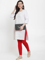 Thumbnail for TAG 7 Women Pack Of 2 Solid Churidar-Length Leggings - Distacart