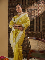 Thumbnail for kasee Floral Chikankari Silk Blend Saree - Distacart