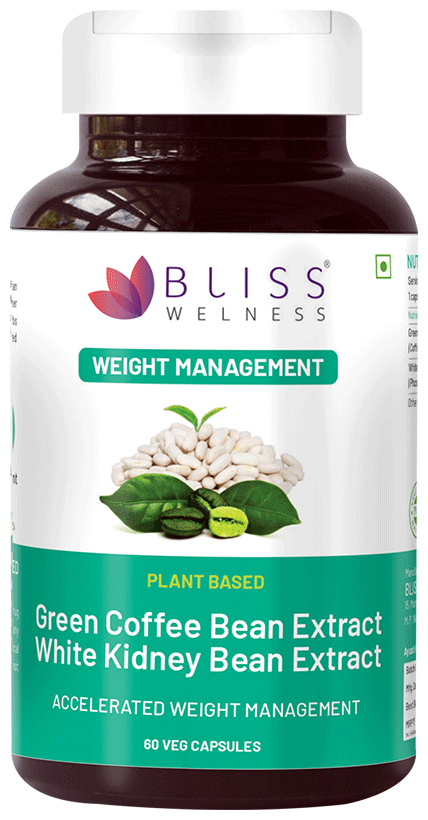 bliss welness weight management carb controller green coffee bean extract veg capsule