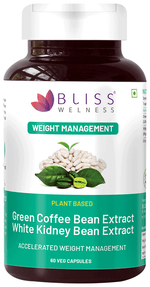 Thumbnail for bliss welness weight management carb controller green coffee bean extract veg capsule