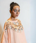 Thumbnail for Timaraa Coral Peach Ombre Embellished Kaftan Dress - Dista