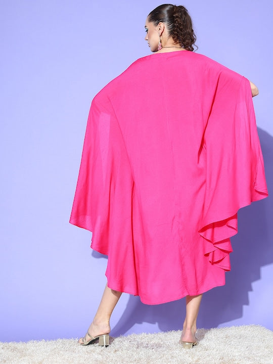 InWeave Fuchsia Rayon Cowel Style Kaftan