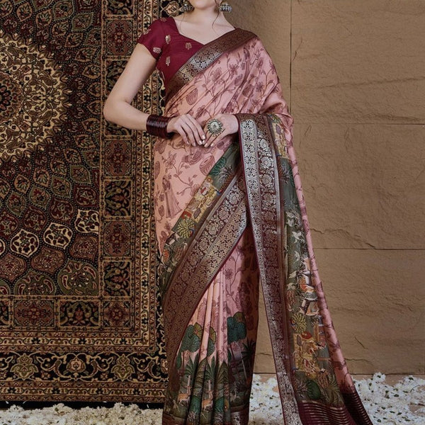 Anouk Kalamkari Zari Silk Blend Saree - Distacart
