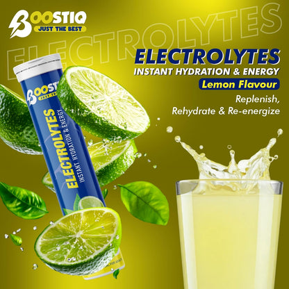 BOOSTIQ Electrolytes Effervescent Tablets - Lemon Flavour - Distacart