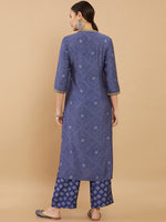 Thumbnail for Soch Women Blue Printed Kurta with Palazzos - Distacart