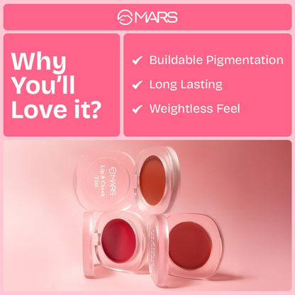 MARS Cosmetics Lip & Cheek Tint for Bold Pop Color - 04-Ruby Red - Distacart