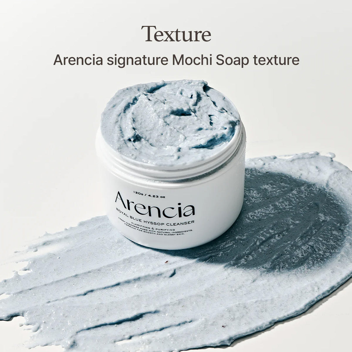Arencia Fresh Blue Hyssop Rice Mochi Cleanser - Gentle Exfoliating Pore Care Korean Double Cleanser - Distacart