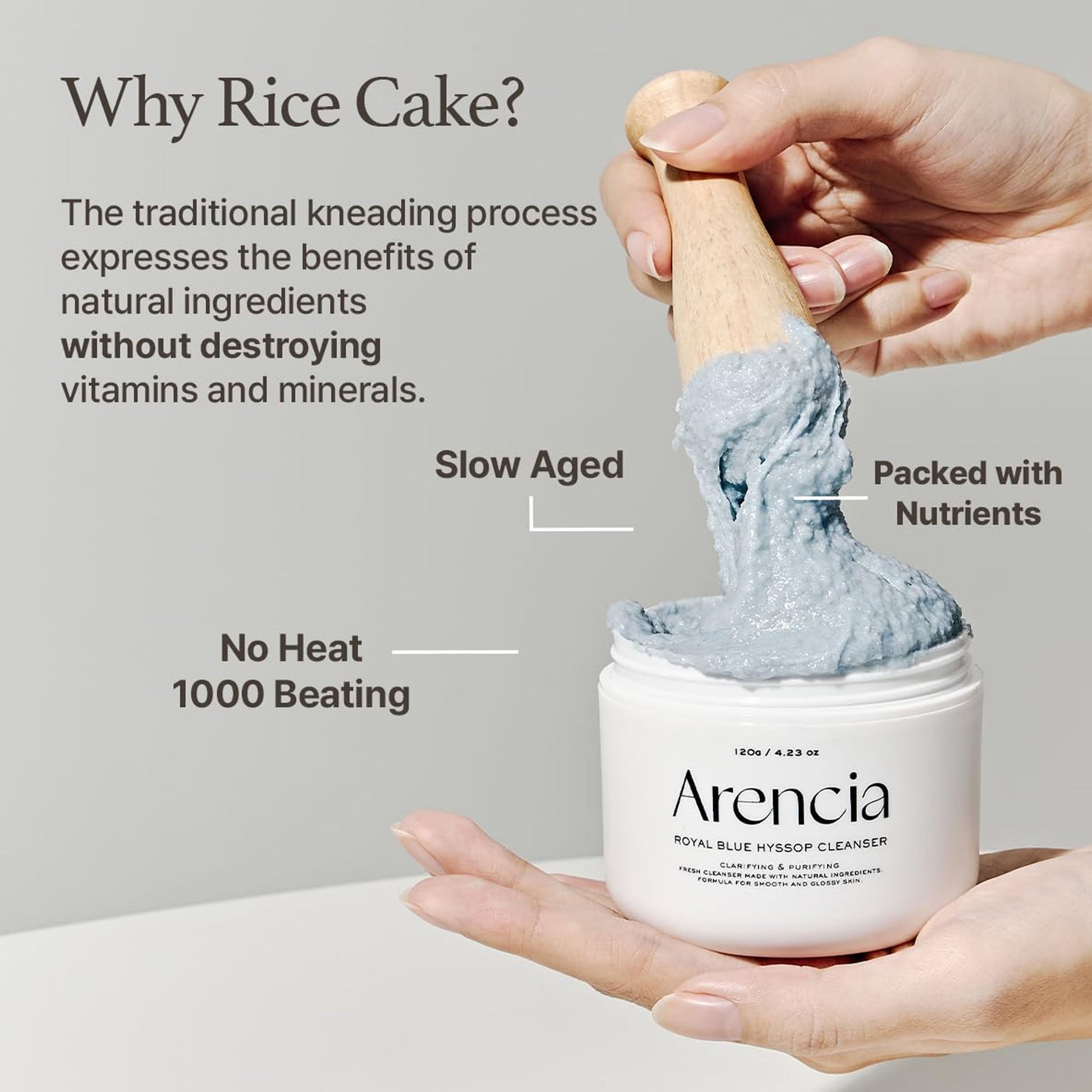 Arencia Fresh Blue Hyssop Rice Mochi Cleanser - Gentle Exfoliating Pore Care Korean Double Cleanser - Distacart