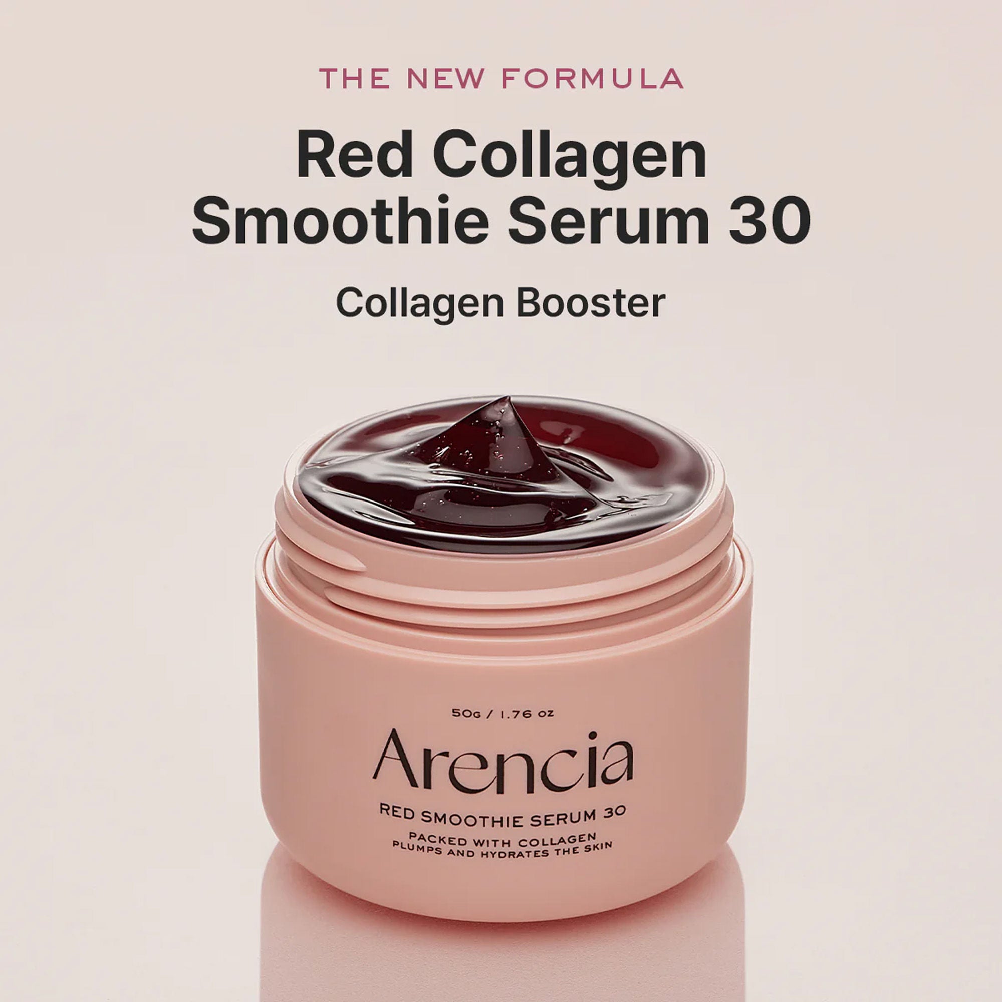 Arencia Red Smoothie Serum 30 - Anti-Aging Korean Serum with Vegan Collagen, Niacinamide & Peptides