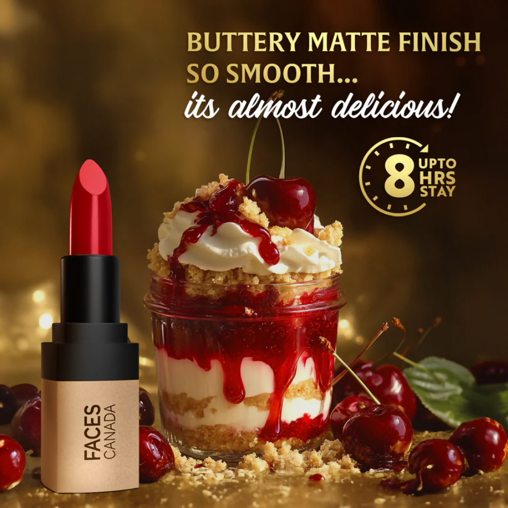 Faces Canada Comfy Matte Velvet Touch Lipstick - Cherry Pie 02 - Distacart