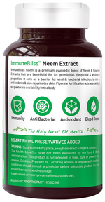 Thumbnail for bliss welness immune health neem biopiperine veg tablet