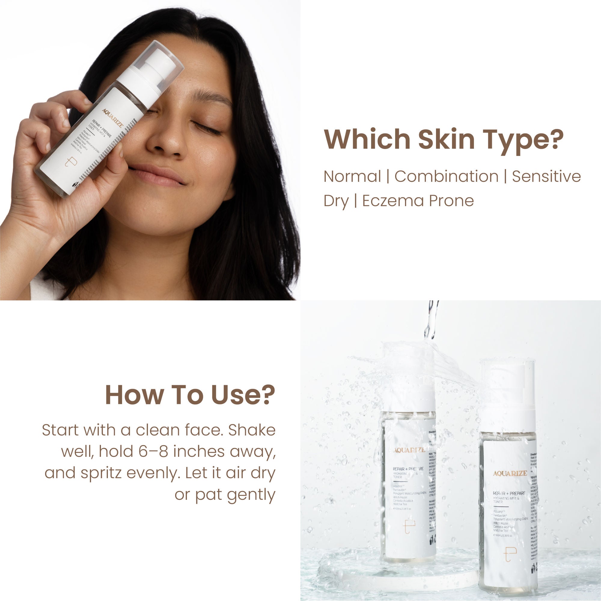 Personal Touch Skincare Aquarize Toner + Mist With Hyaluronic Acid For Normal, Oily, Dry & Sensitive Skin - Distacart