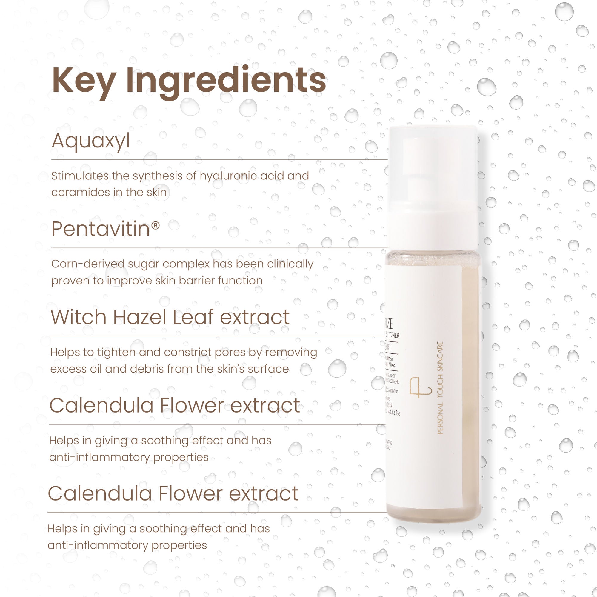 Personal Touch Skincare Aquarize Toner + Mist With Hyaluronic Acid For Normal, Oily, Dry & Sensitive Skin - Distacart