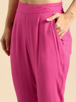 Thumbnail for All About You Women Pink Printed Kurta with Trousers - Distacart