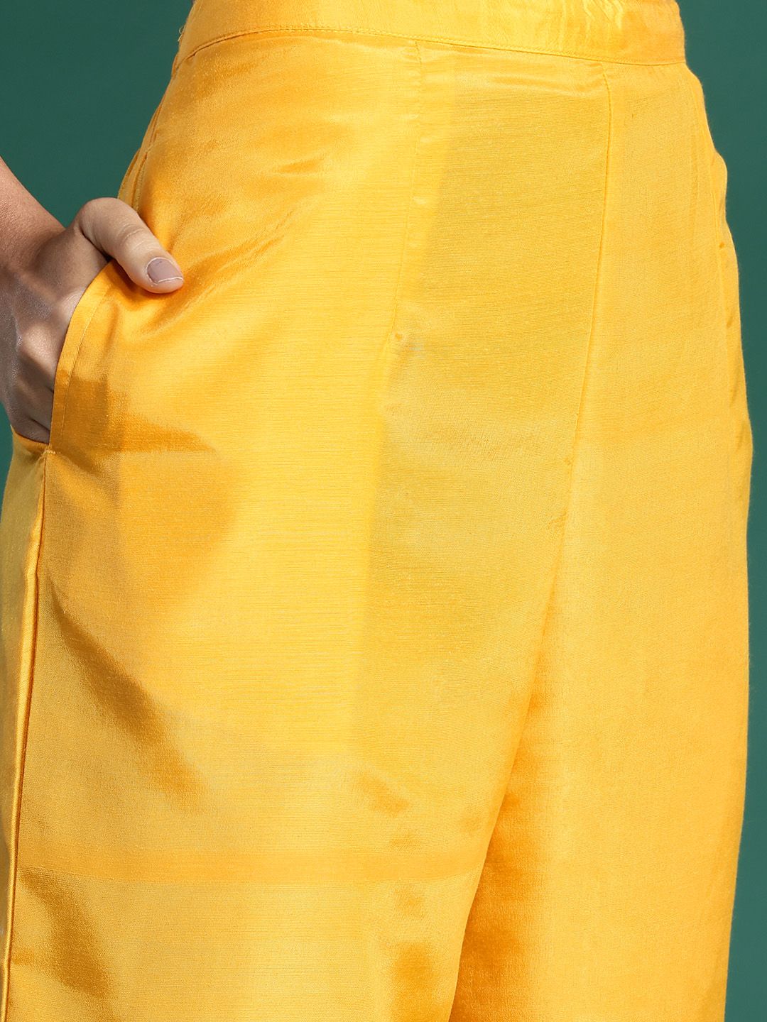 Indo Era Woven Design Jacquard Chanderi Silk Kurta With Trousers & Dupatta