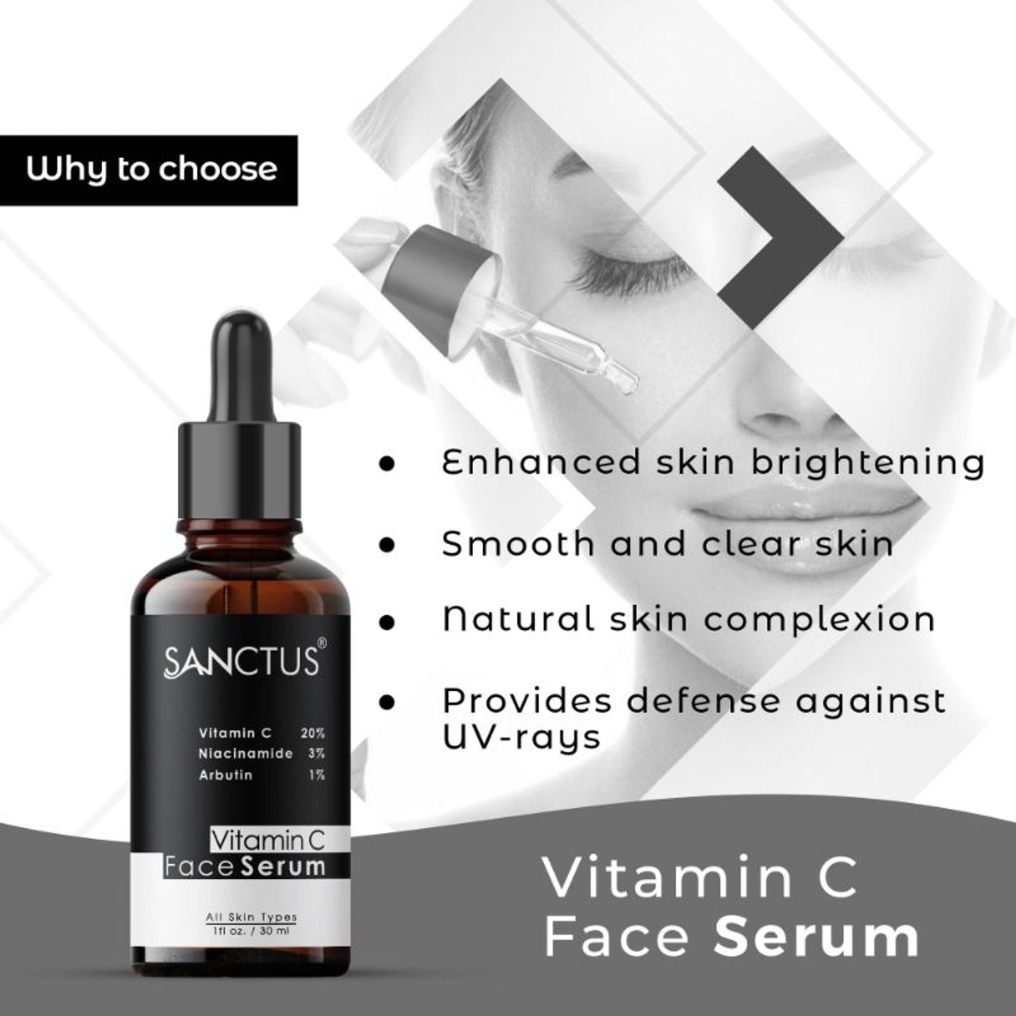 SANCTUS 20% Vitamin C Face Serum - Distacart