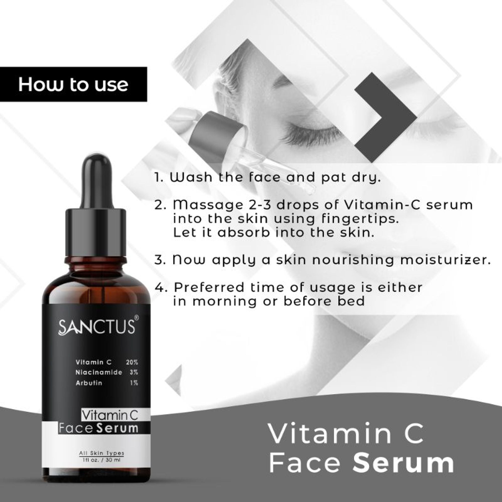 SANCTUS 20% Vitamin C Face Serum - Distacart