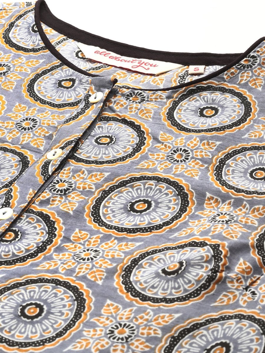 All About You Ethnic Motifs Printed Kurta with Palazzos - Distacart