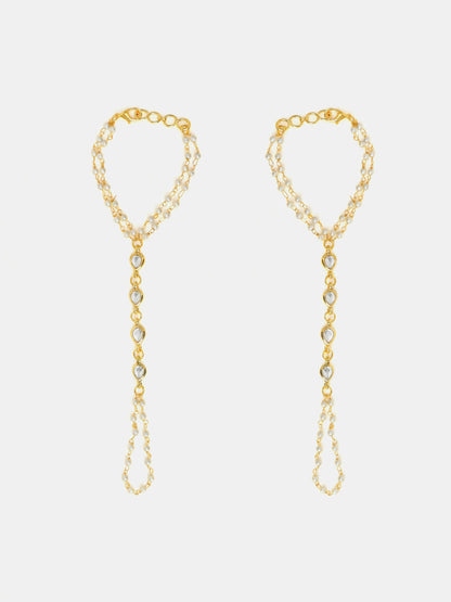 Ruby Raang Kundan And Pearl Haath Phool - Distacart