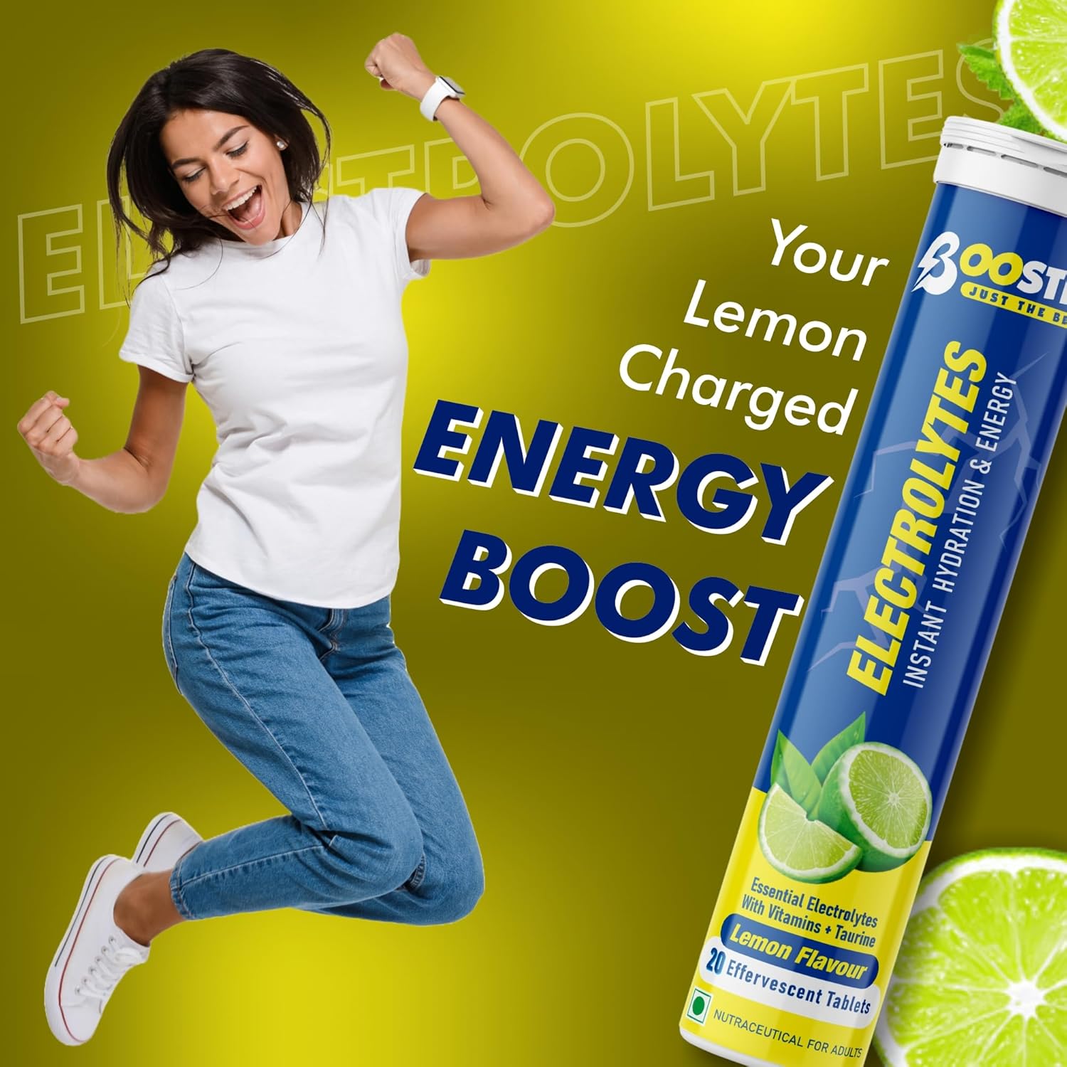 BOOSTIQ Electrolytes Effervescent Tablets - Lemon Flavour - Distacart