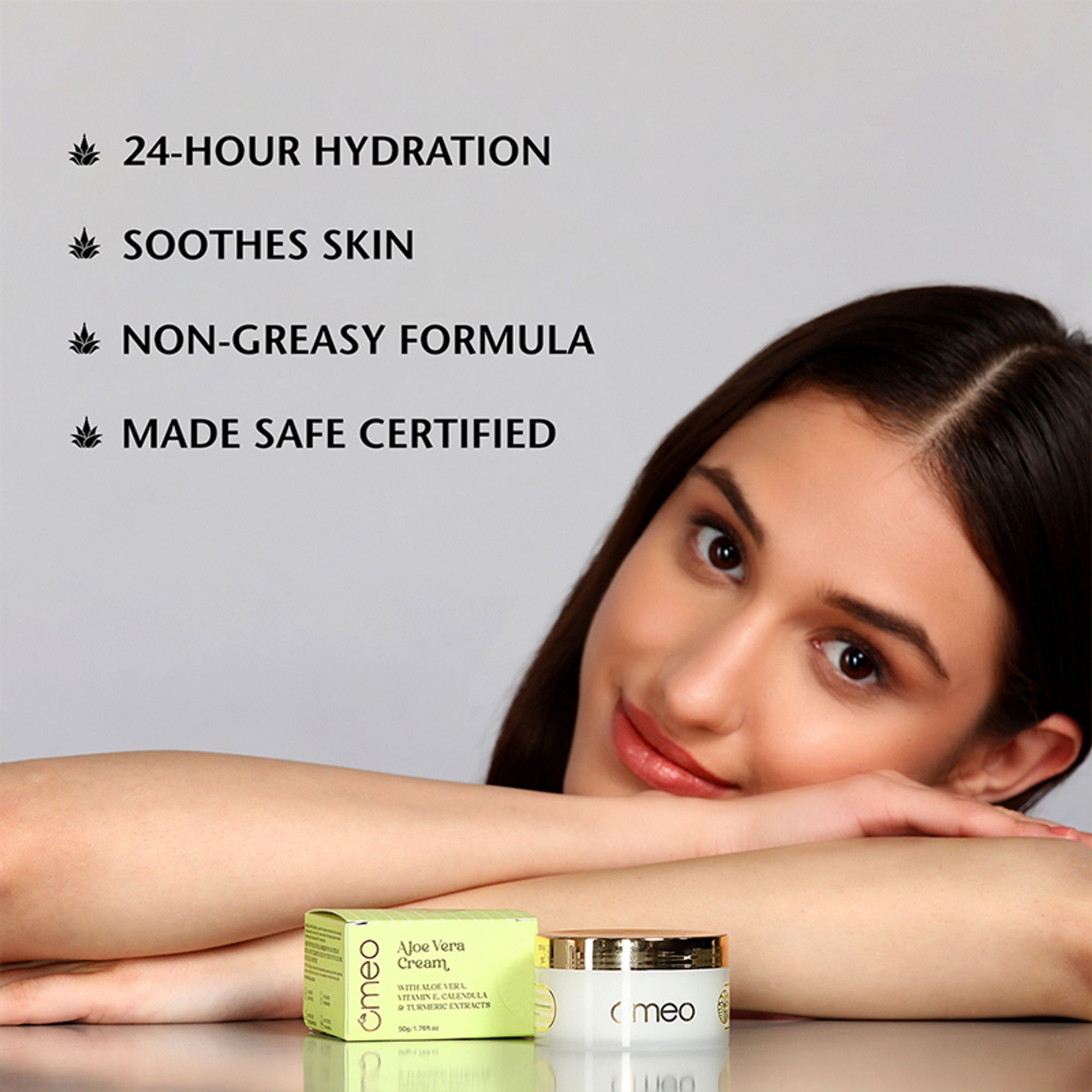 Omeo Aloe Vera Cream - For Daily Use, Hydrated Dewy Skin - Dista