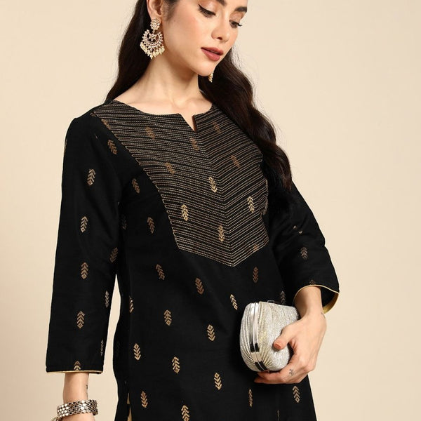 Anouk Ethnic Motifs Kantha Work Dobby Kurta - Distacart