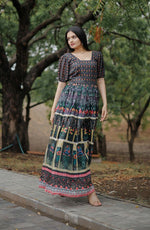 Thumbnail for Aastha Fashion Women's Multicolor Pure Chanderi Digital Printed Anarkali Dress - Distacart