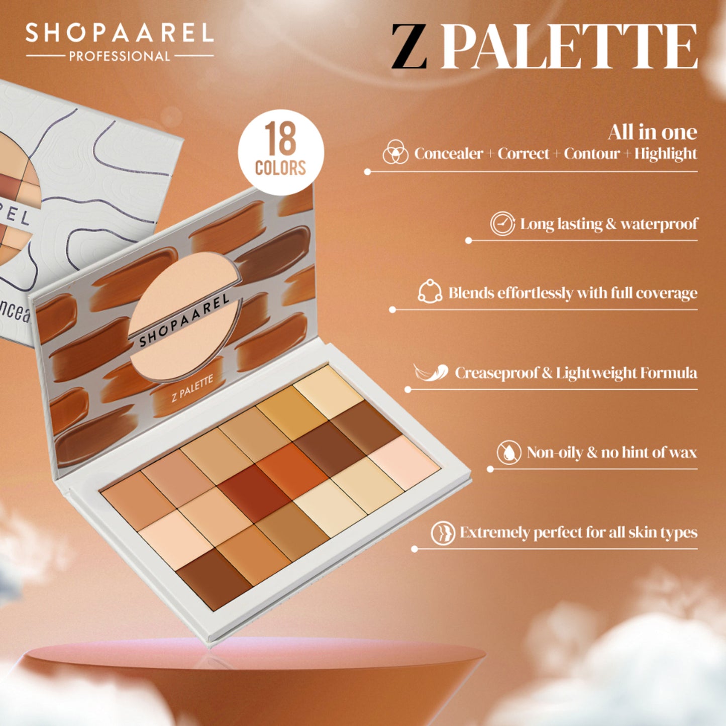 Shopaarel 18 Color Concealer Palette - Distacart