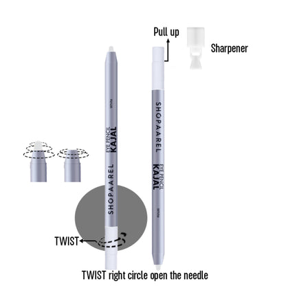 Shopaarel Eye Kajal Pencil - White - Distacart
