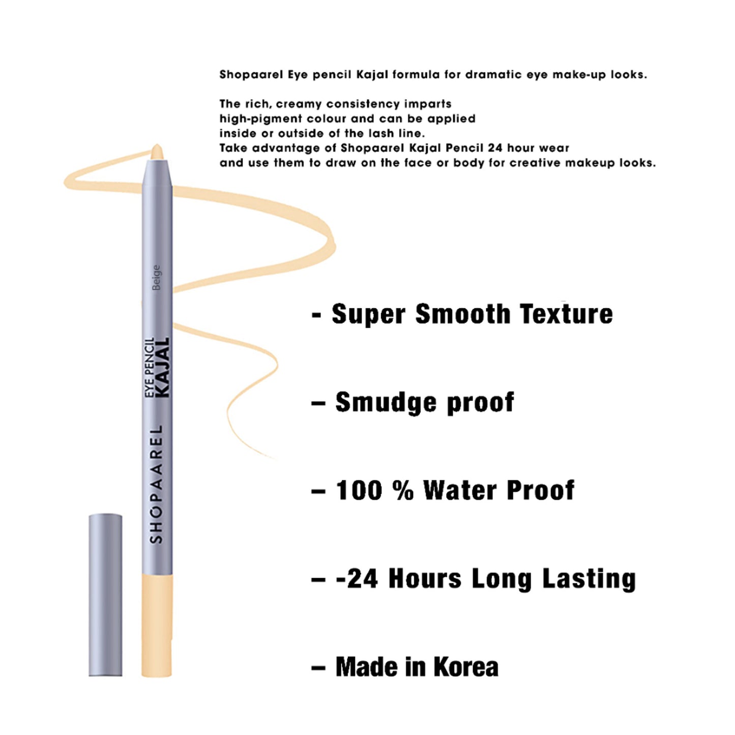 Shopaarel Eye Kajal Pencil - Beige - Distacart