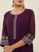 Thumbnail for Soch Women Thread Work Straight Kurta with Palazzos - Distacart