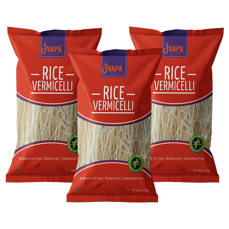 JVAPA Rice Vermicelli (Long Thin Noodles) 750 gm (250g x Pack of 3)