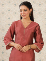 Thumbnail for Ode by House of Pataudi Flared Sleeves Straight Kurta - Distacart